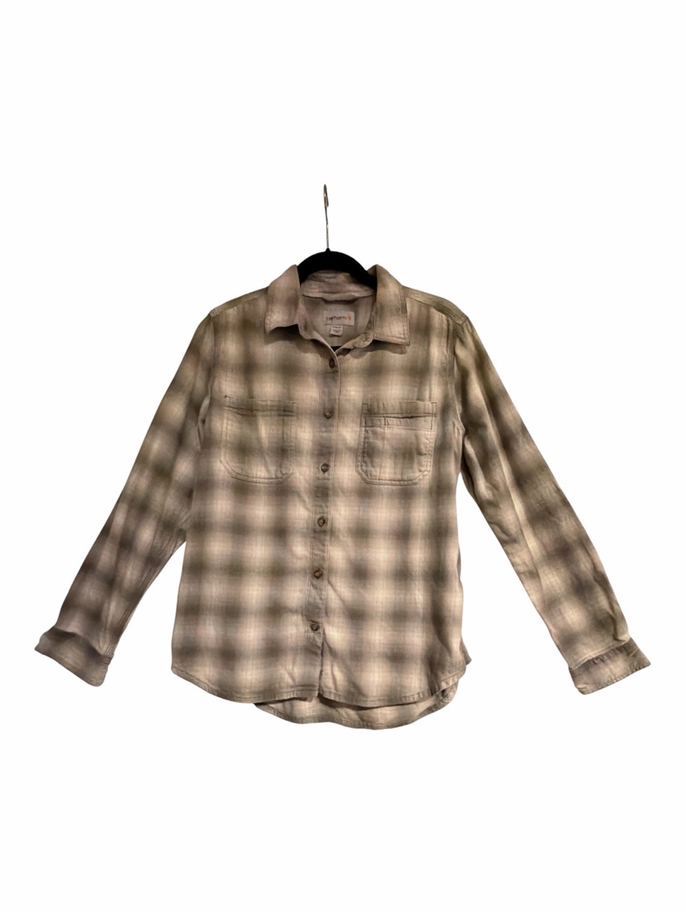 Carhartt Women's Rugged Flex Plaid Flannel Button Down Shirt Size M 8/10